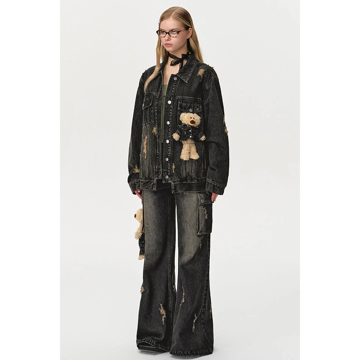 13DE MARZO DOOZOO COSTUME DENIM JACKET BLACK