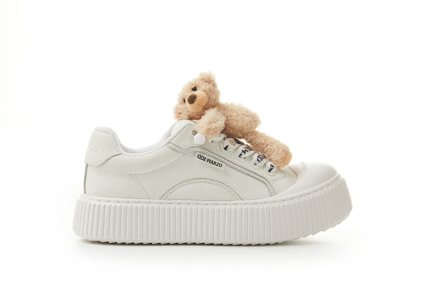 13DE MARZO BEAR LOGO LACE PLATFORM SHOES