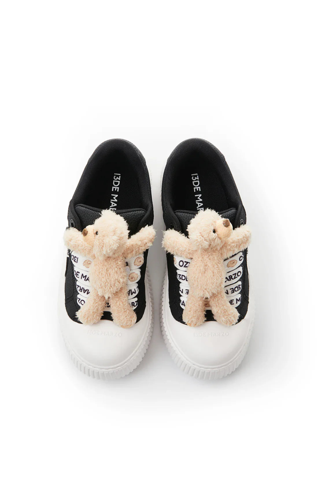 13DE MARZO BEAR LOGO LACE PLATFORM SHOES