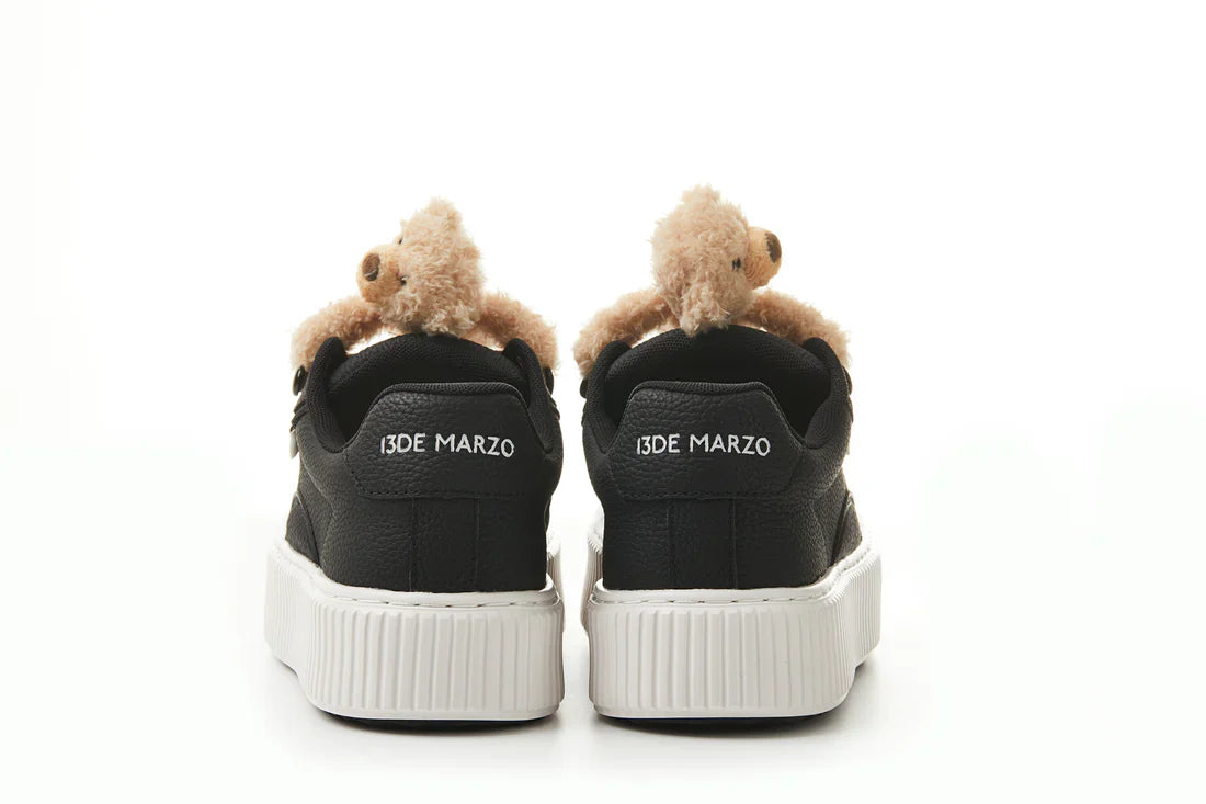 13DE MARZO BEAR LOGO LACE PLATFORM SHOES