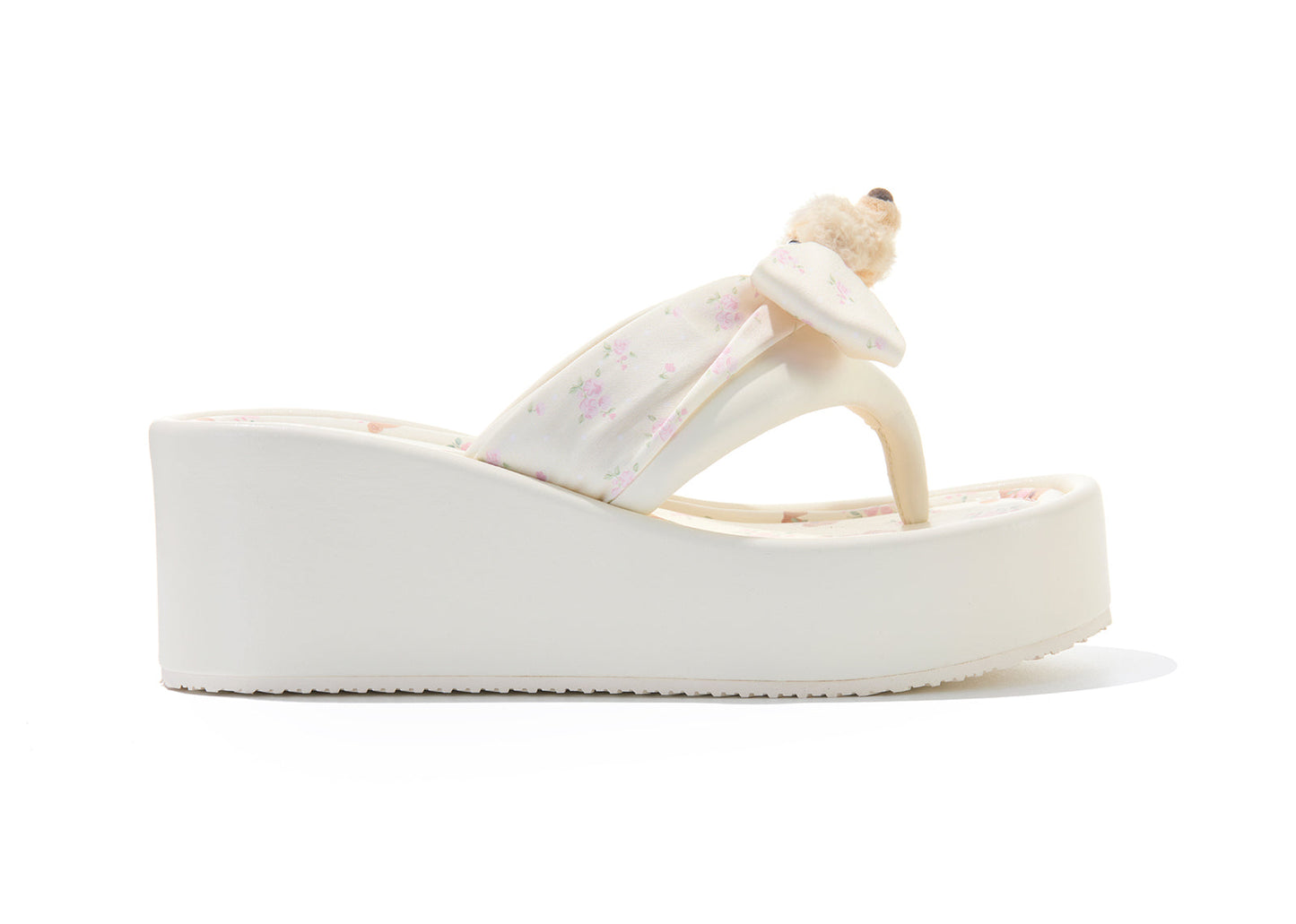 13DE MARZO Floral-print Wedge Sandals Pink