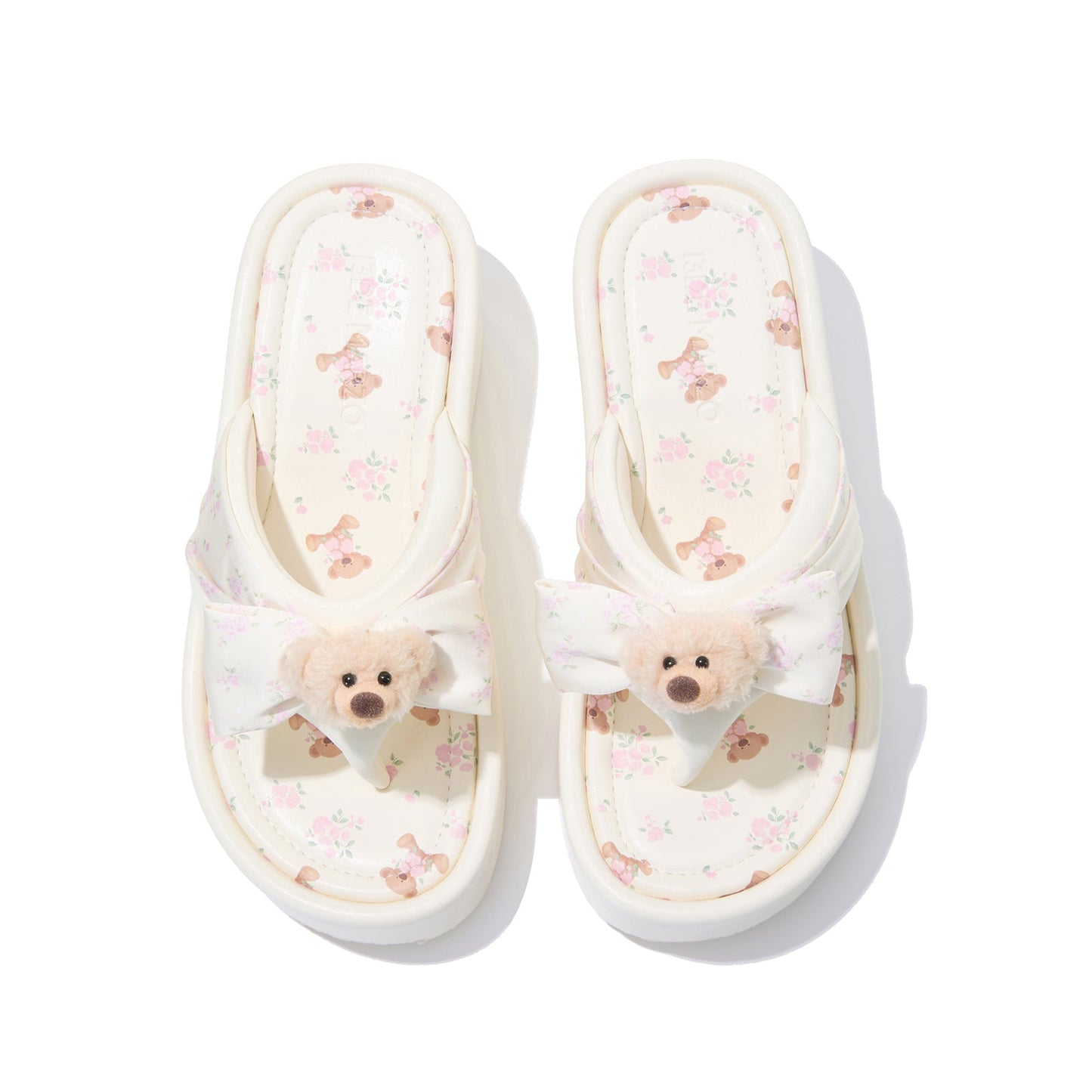 13DE MARZO Floral-print Wedge Sandals Pink