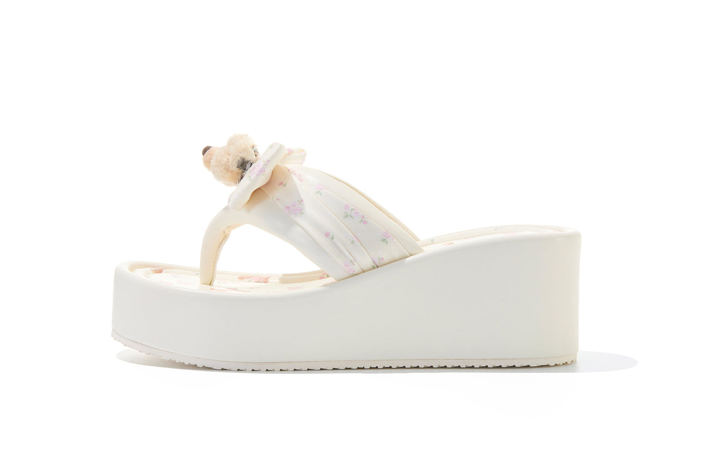 13DE MARZO Floral-print Wedge Sandals Pink