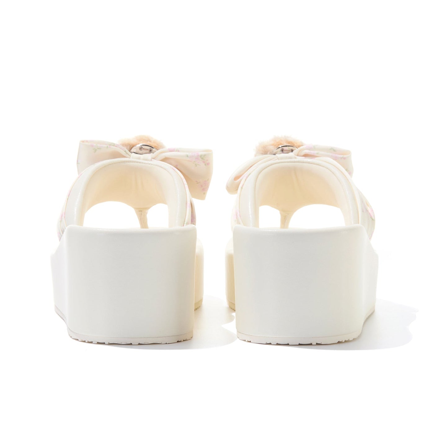 13DE MARZO Floral-print Wedge Sandals Pink