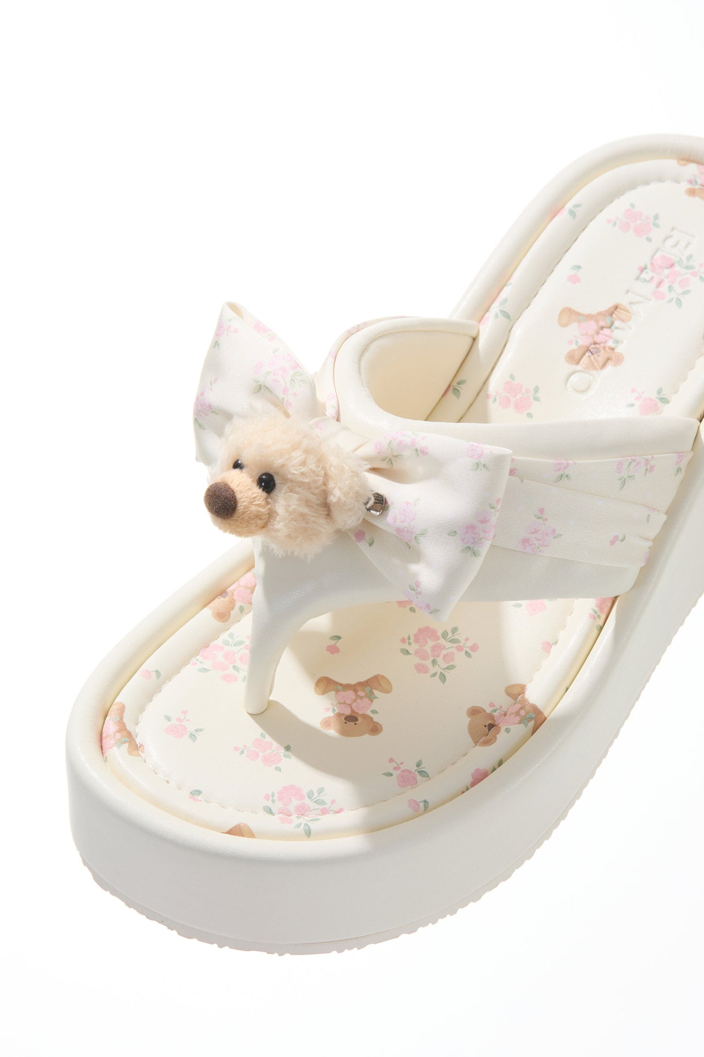 13DE MARZO Floral-print Wedge Sandals Pink