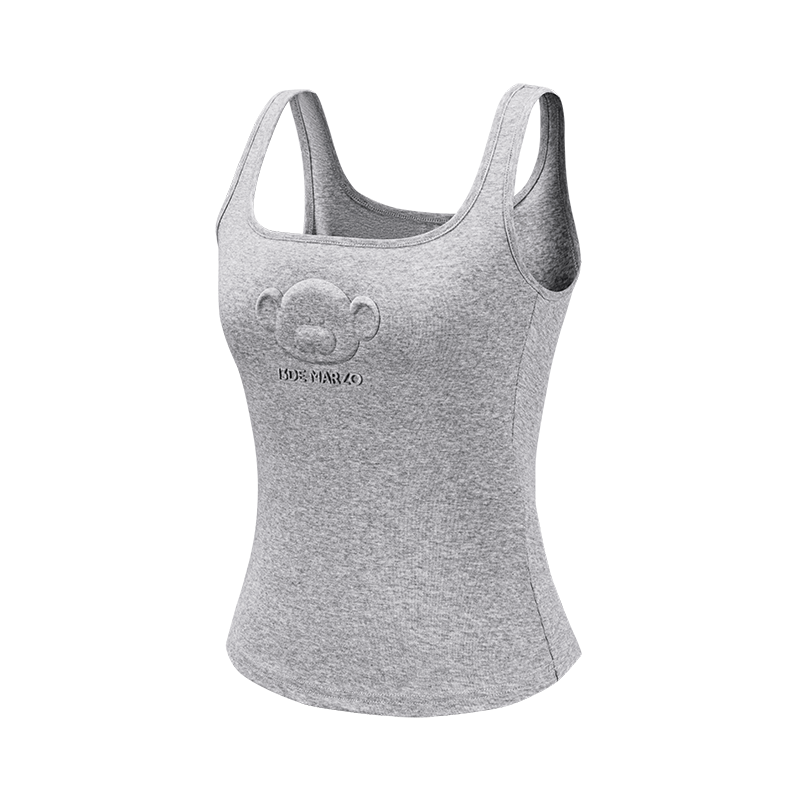13DE MARZO Bear Logo Tank Top Dark Grey