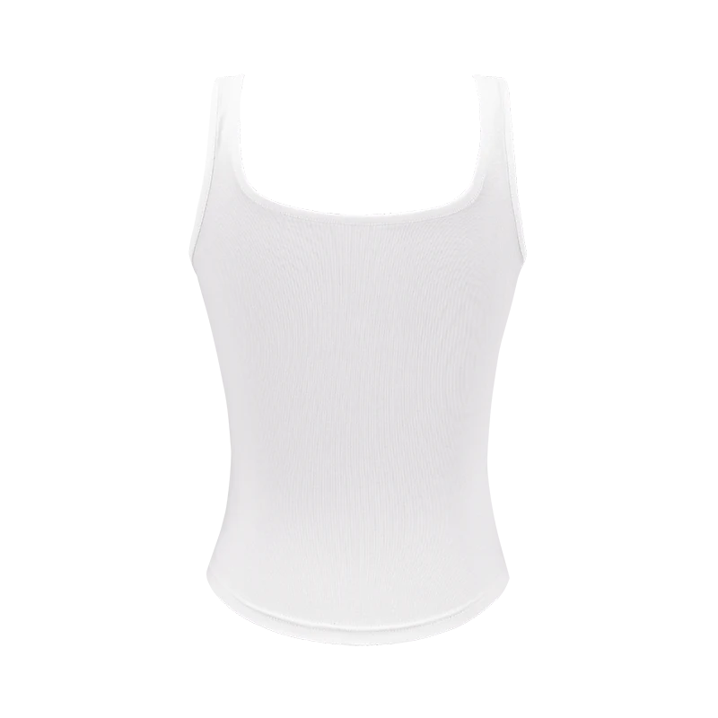 13DE MARZO Bear Logo Tank Top White