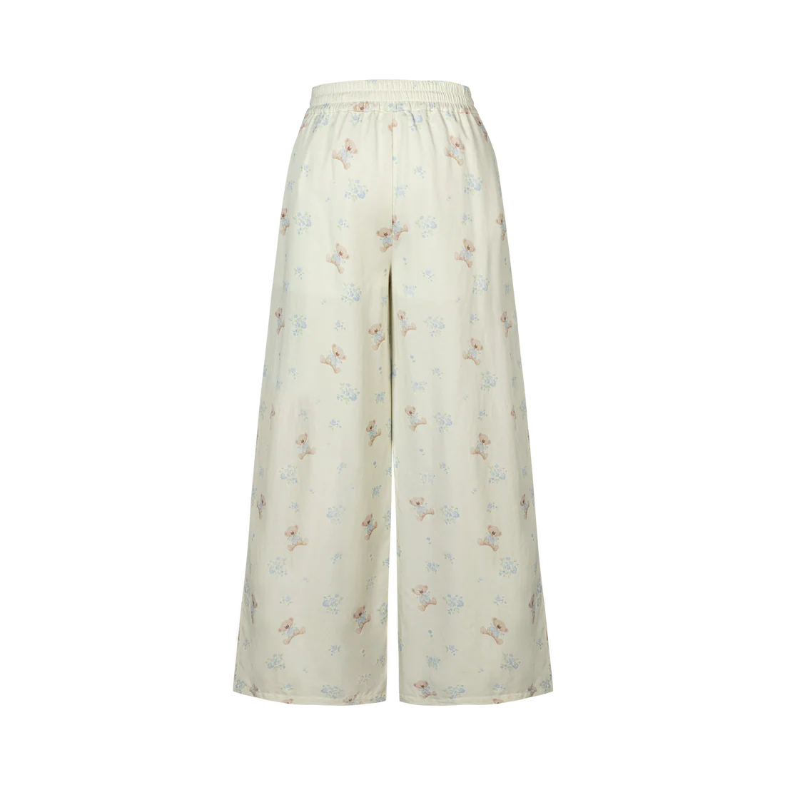 13DE MARZO All-Over Floral Print Loose Pants Beige