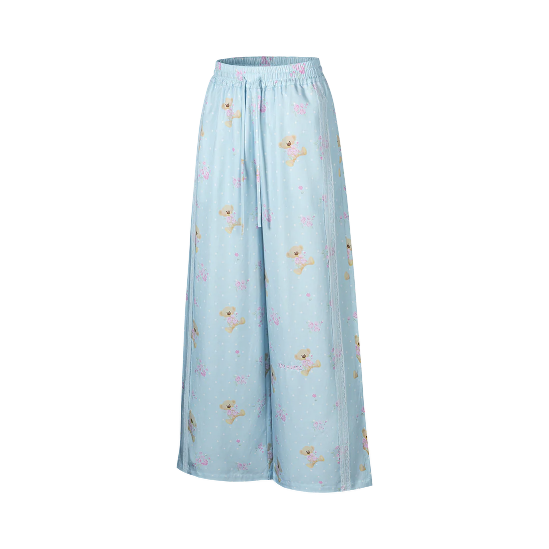 13DE MARZO All-Over Floral Print Loose Pants Blue