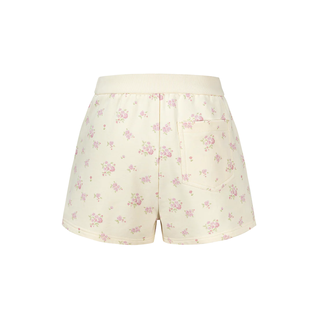 13DE MARZO Floral Print Sweatpants Shorts Beige