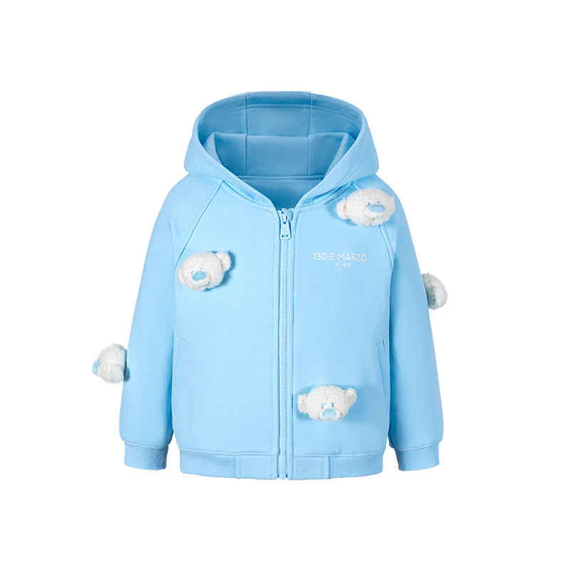 13DE MARZO BabyBear Full Zipper Hoodie Blue