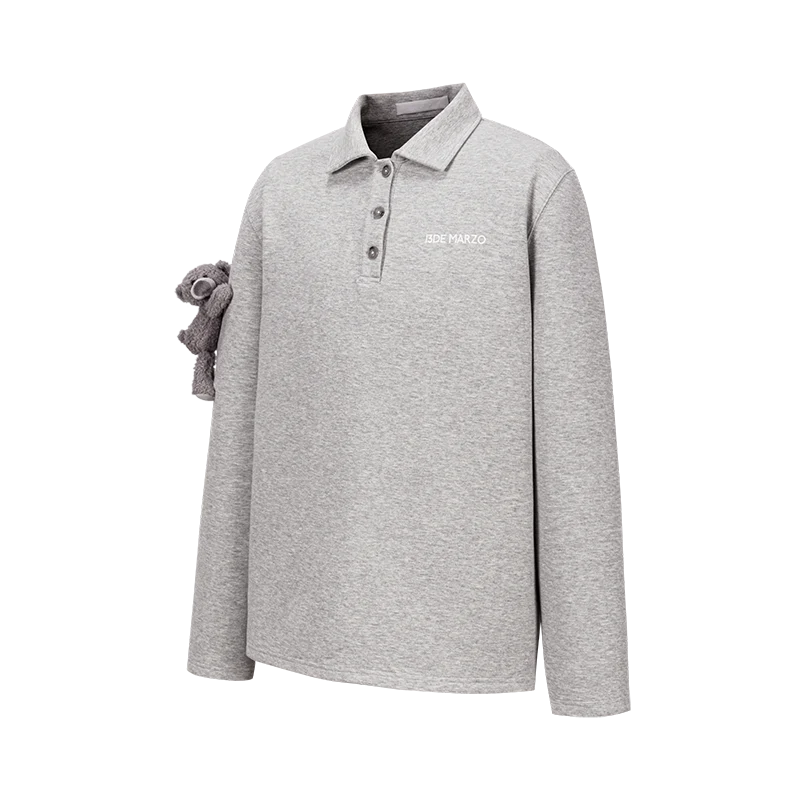 13DE MARZO Bear Polo T-shirt Grey