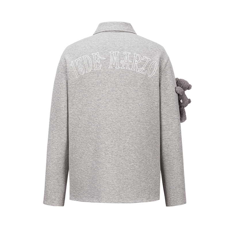 13DE MARZO Bear Polo T-shirt Grey