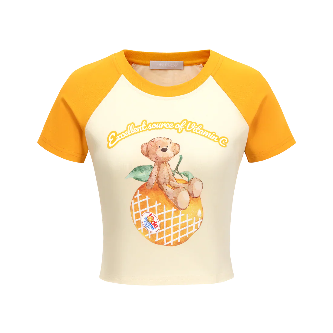 13DE MARZO FRUIT RAGLAN CROPPED-TOP