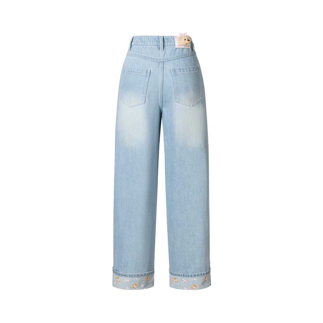 13DE MARZO Cuffed Wide-Leg Jeans Blue