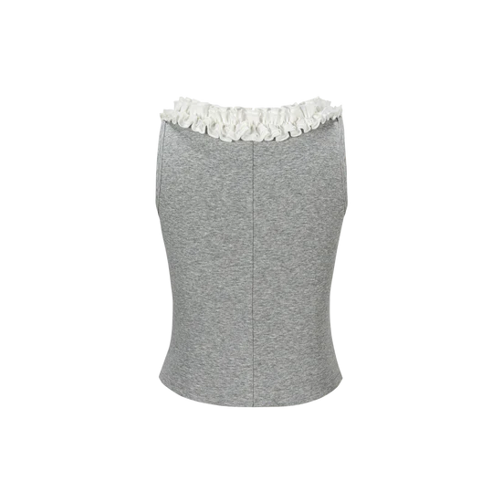 13DE MARZO Ruffle Collar Camisole Grey
