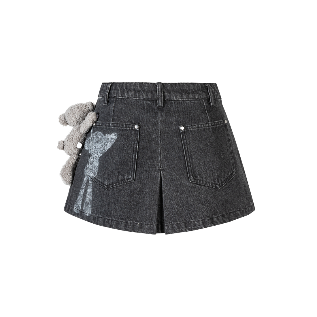 13DE MARZO Misposition Printing Denim Dress Black