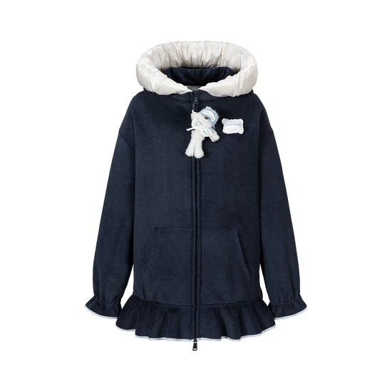 13DE MARZO Nighty Night Bear Lace Hoodie Navy Blue