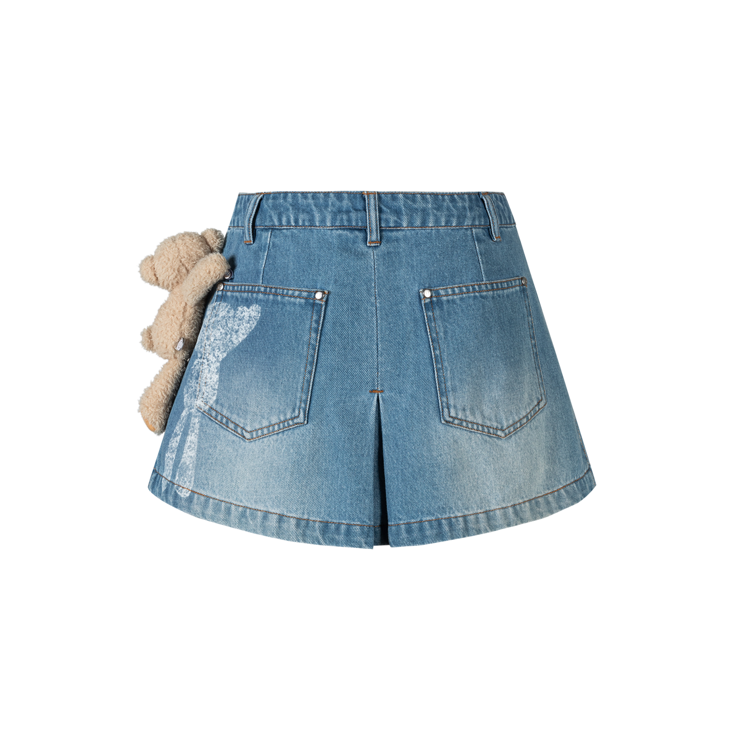 13DE MARZO Misposition Printing Denim Dress Blue