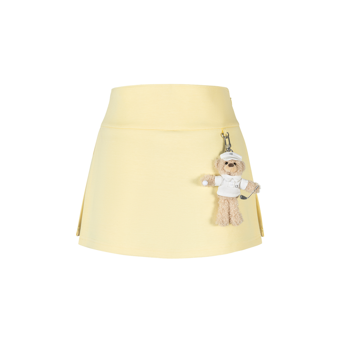 13DE MARZO Golf Split-Hem Sweat Skirt Yellow
