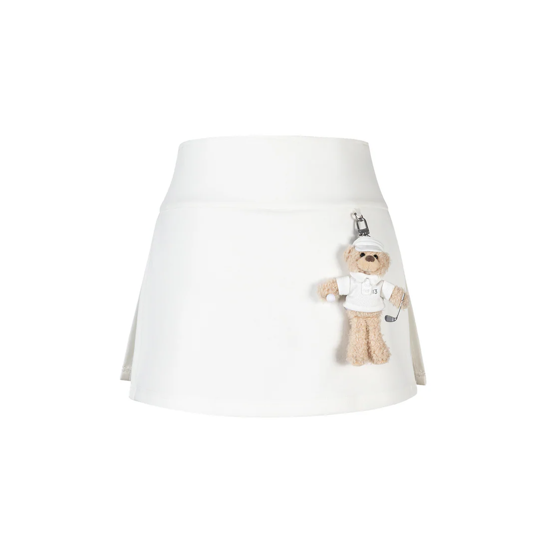 13DE MARZO Golf Split-Hem Sweat Skirt White