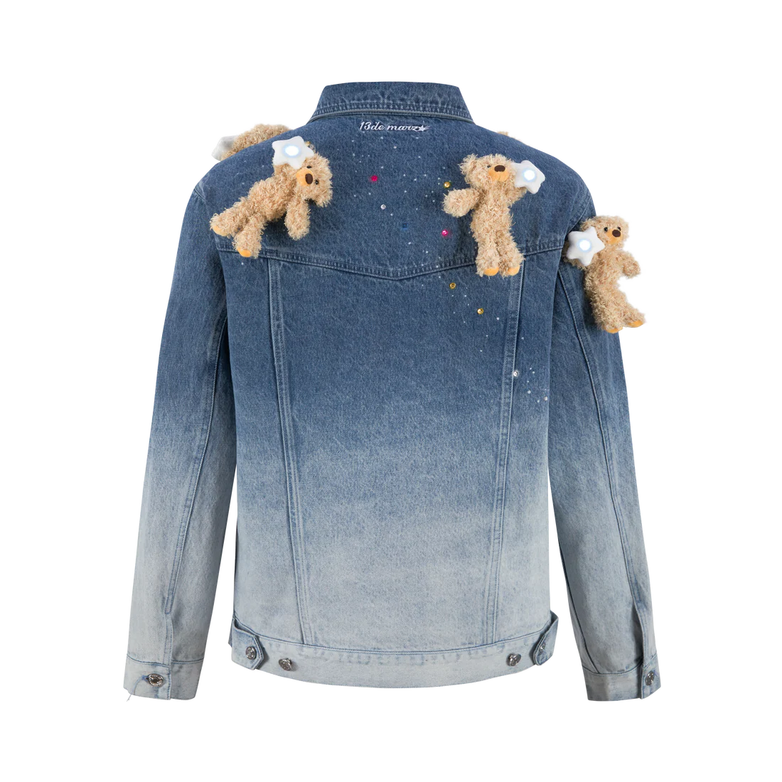 13DE MARZO Lumi Star Bear Denim Jacket Blue