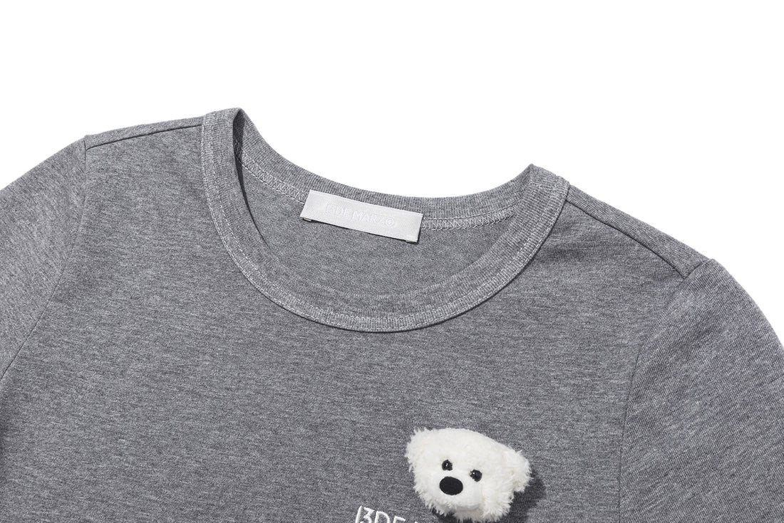 13DE MARZO Bear Base T-shirt Grey