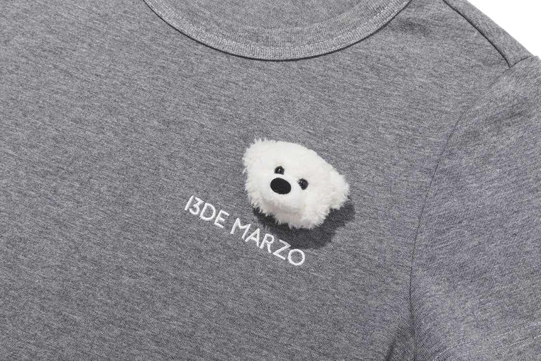 13DE MARZO Bear Base T-shirt Grey