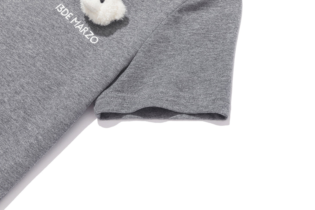 13DE MARZO Bear Base T-shirt Grey