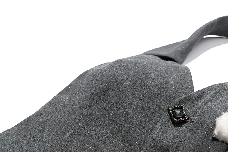 13DE MARZO Halter Neck Blazer Dress Grey