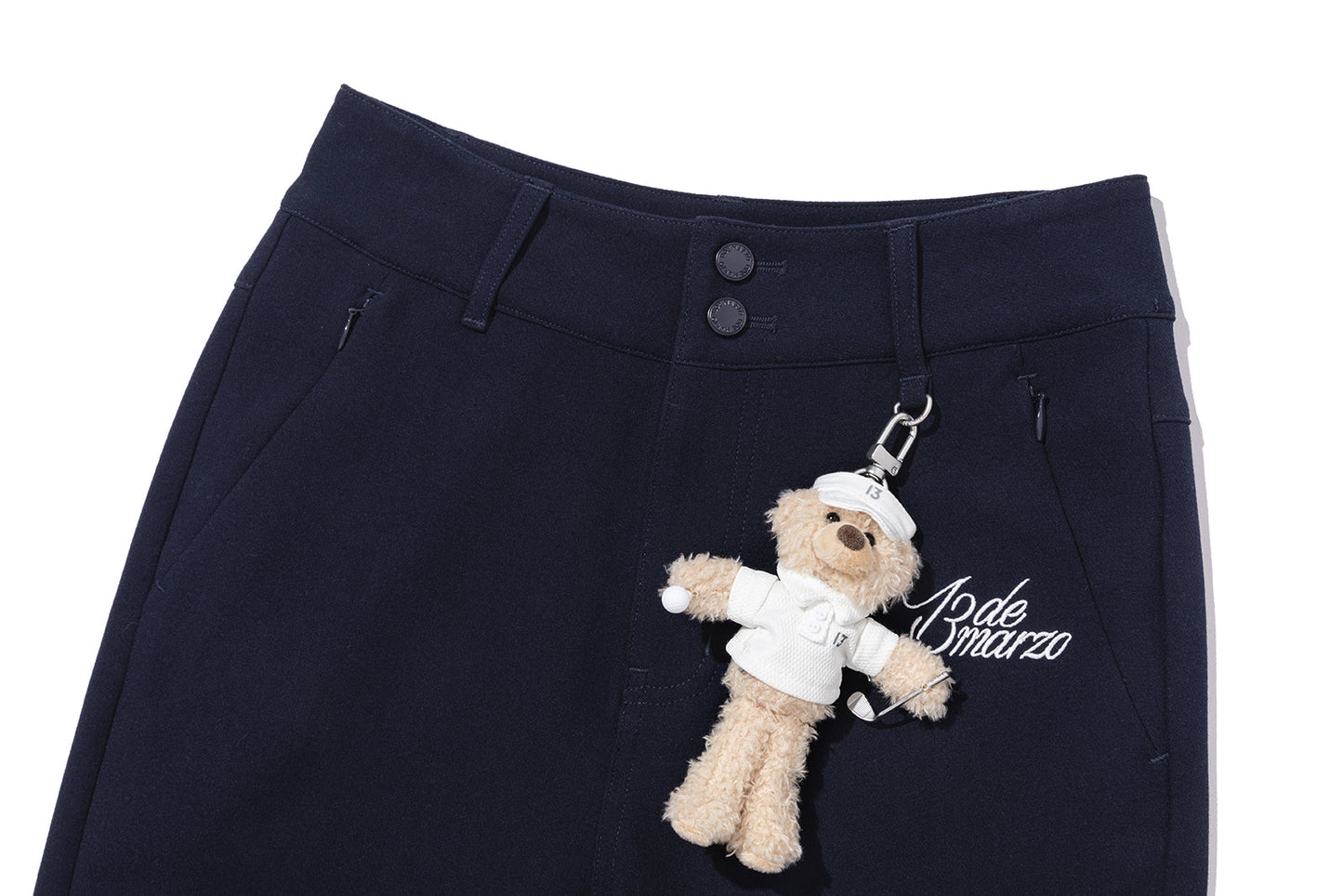 13DE MARZO Golf Bear Trousers Navy Blue