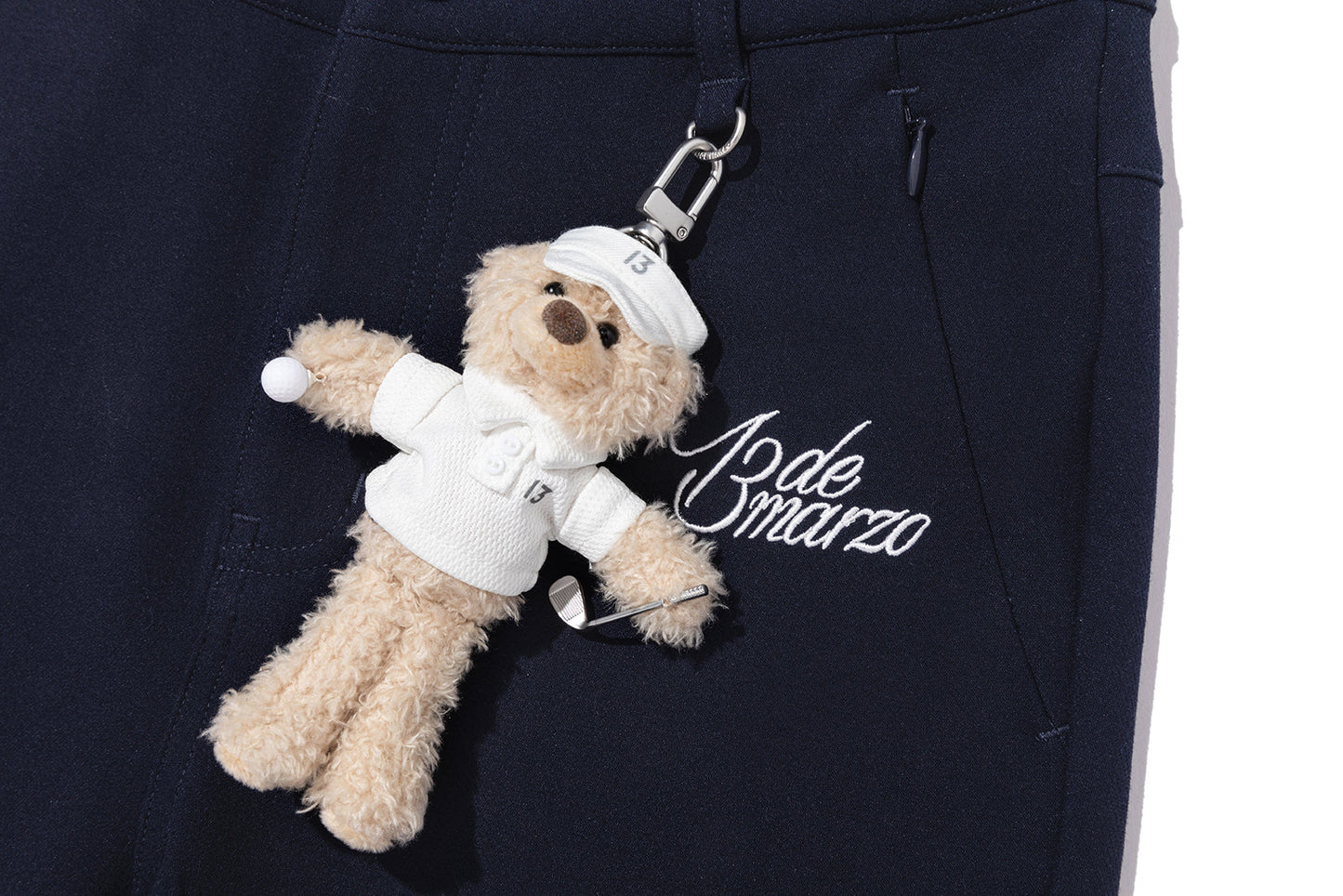 13DE MARZO Golf Bear Trousers Navy Blue