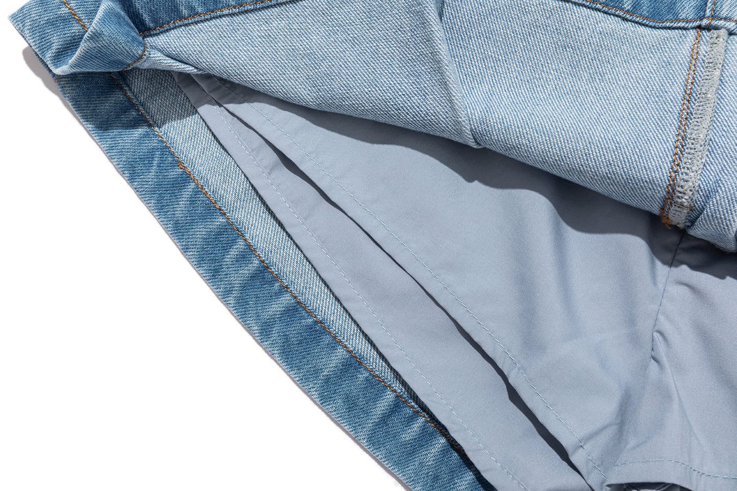 13DE MARZO Misposition Printing Denim Dress Blue
