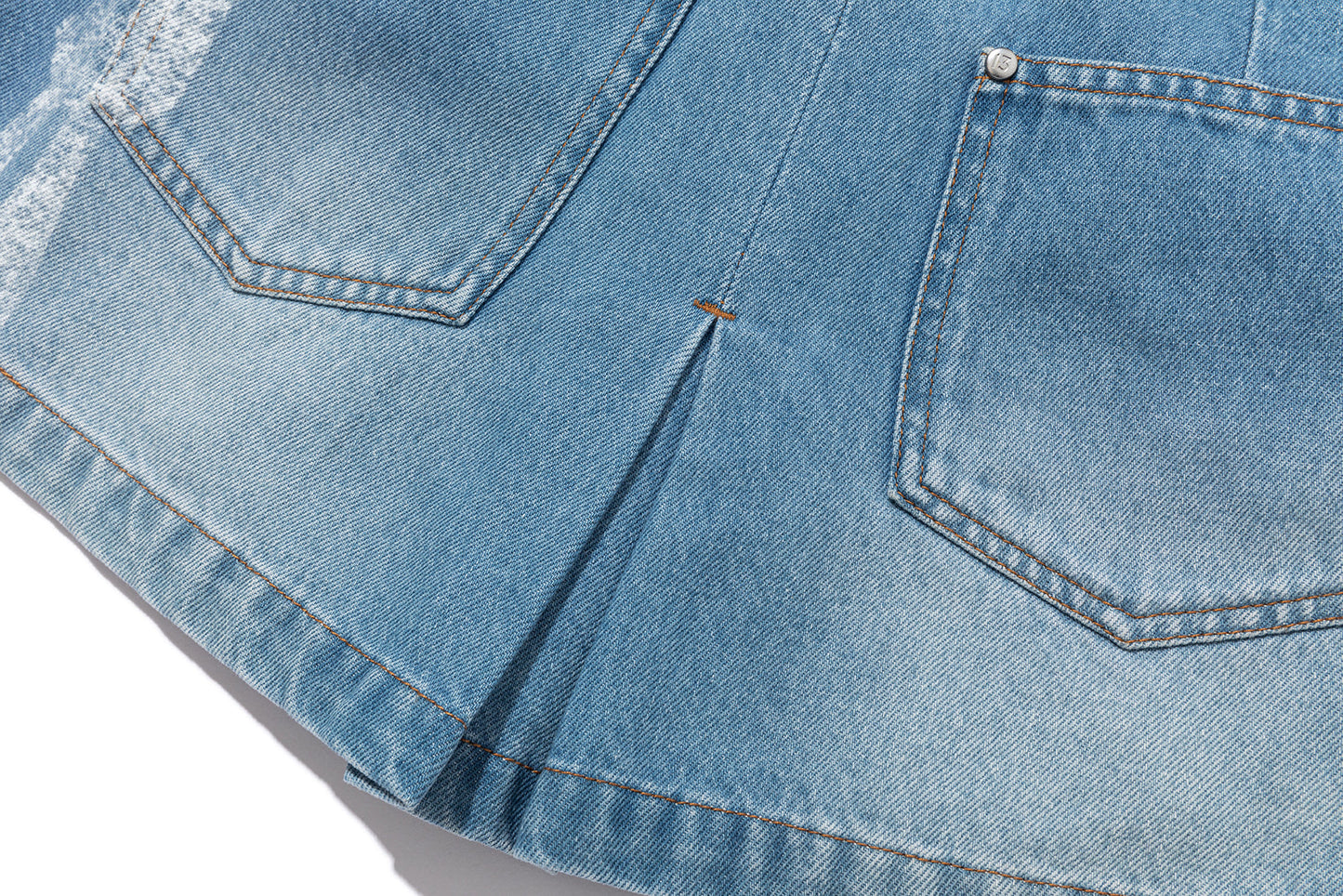 13DE MARZO Misposition Printing Denim Dress Blue