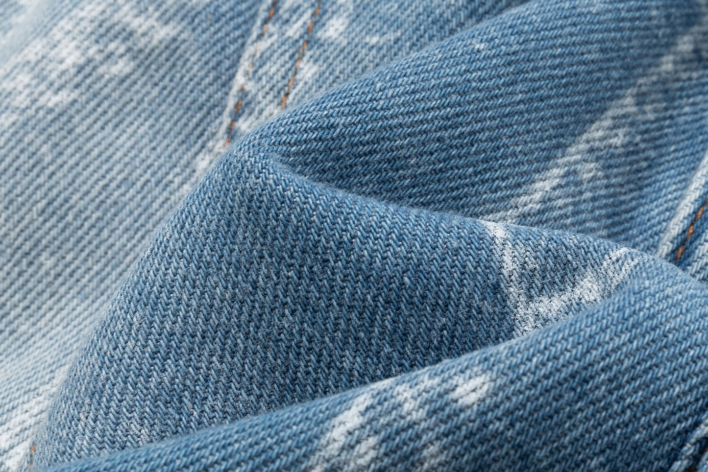 13DE MARZO Misposition Printing Denim Dress Blue