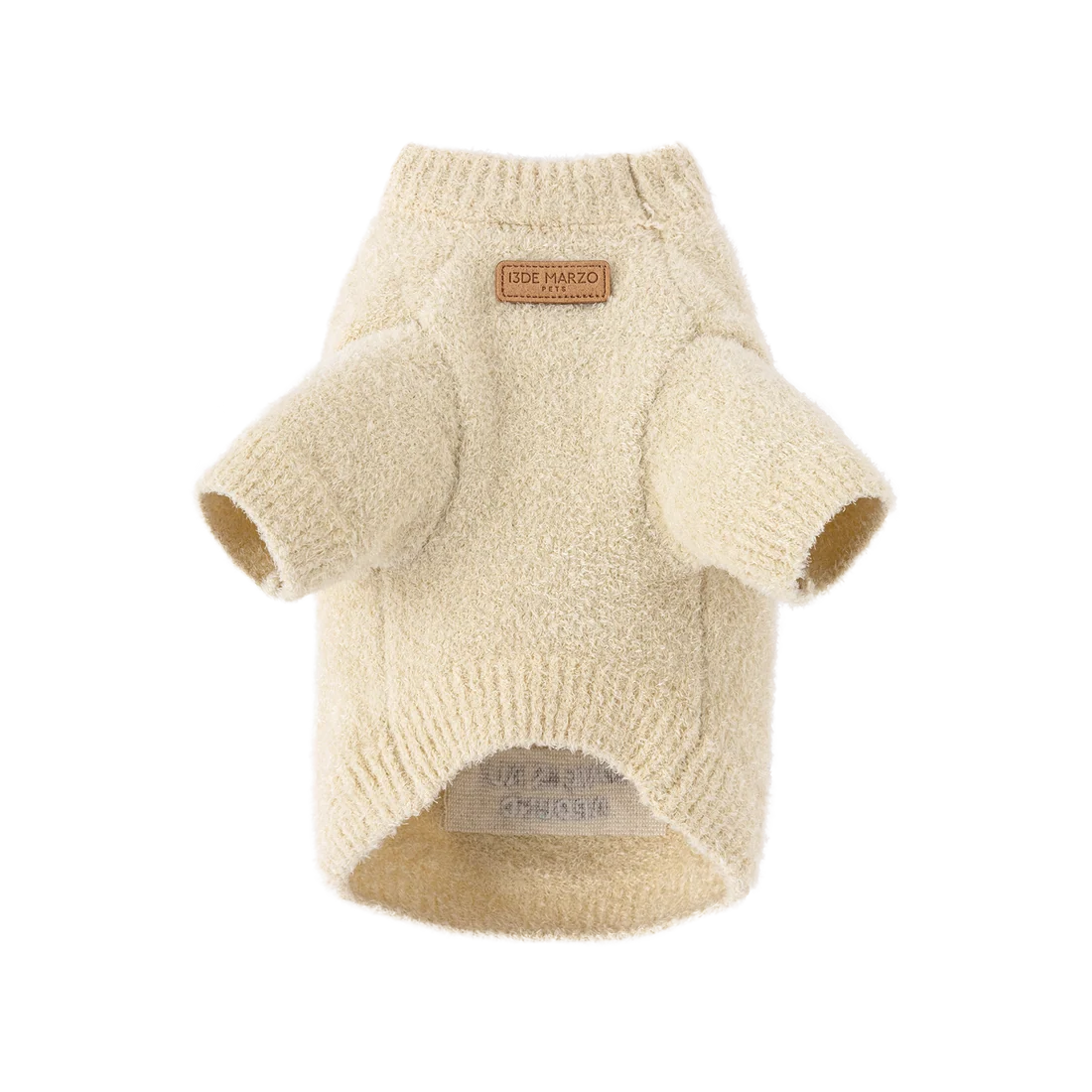 13DE MARZO Pet Coral Fleece Sweater Almond