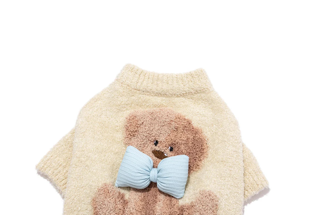 13DE MARZO Pet Coral Fleece Sweater Almond