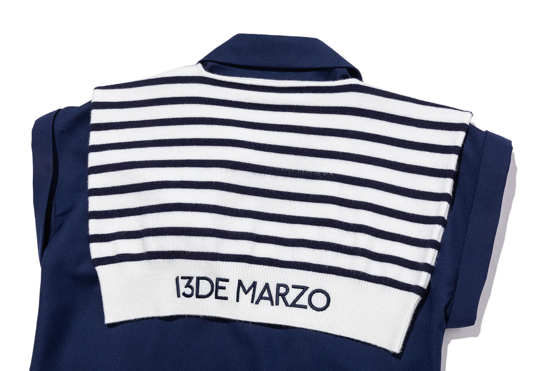 13DE MARZO Golf Shirt Two-Piece Set Navy Blue