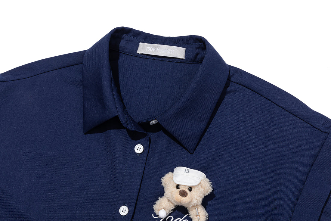 13DE MARZO Golf Shirt Two-Piece Set Navy Blue