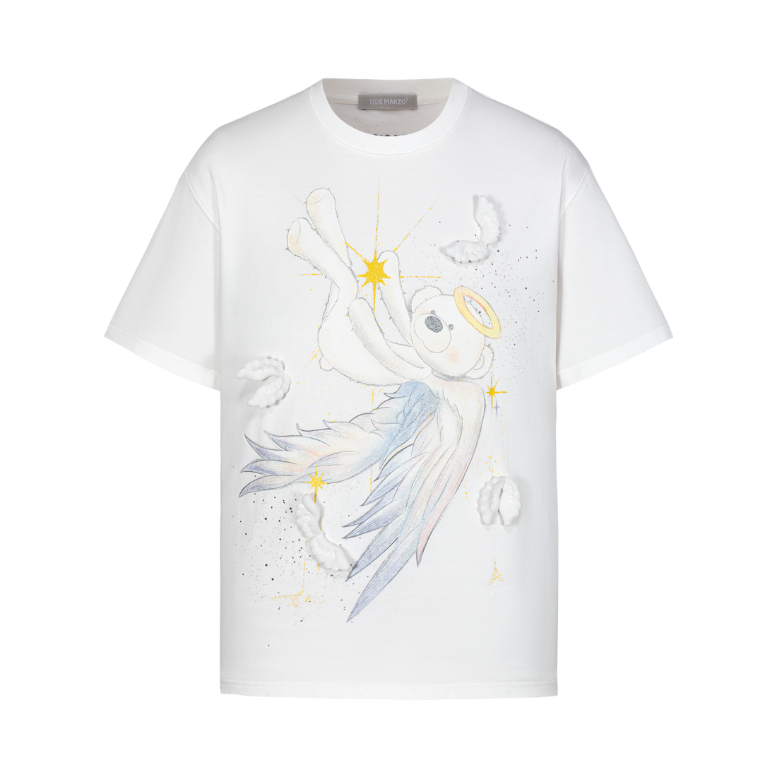 13DE MARZO Angel Devil Bear T-Shirt White