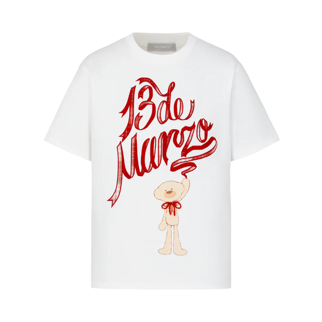 13DE MARZO Doozoo Checked Ribbon T-Shirt
