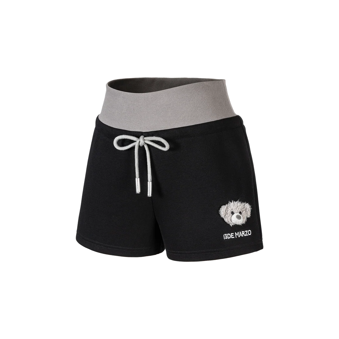 13DE MARZO Sports Shorts with Double Waistband Black
