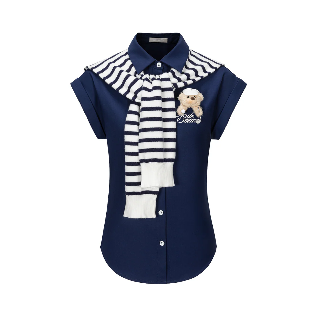 13DE MARZO Golf Shirt Two-Piece Set Navy Blue