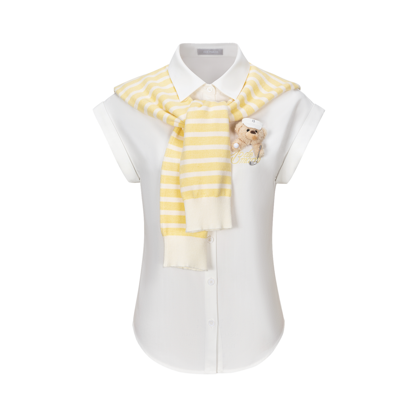 13DE MARZO Golf Shirt Two-Piece Set Yellow