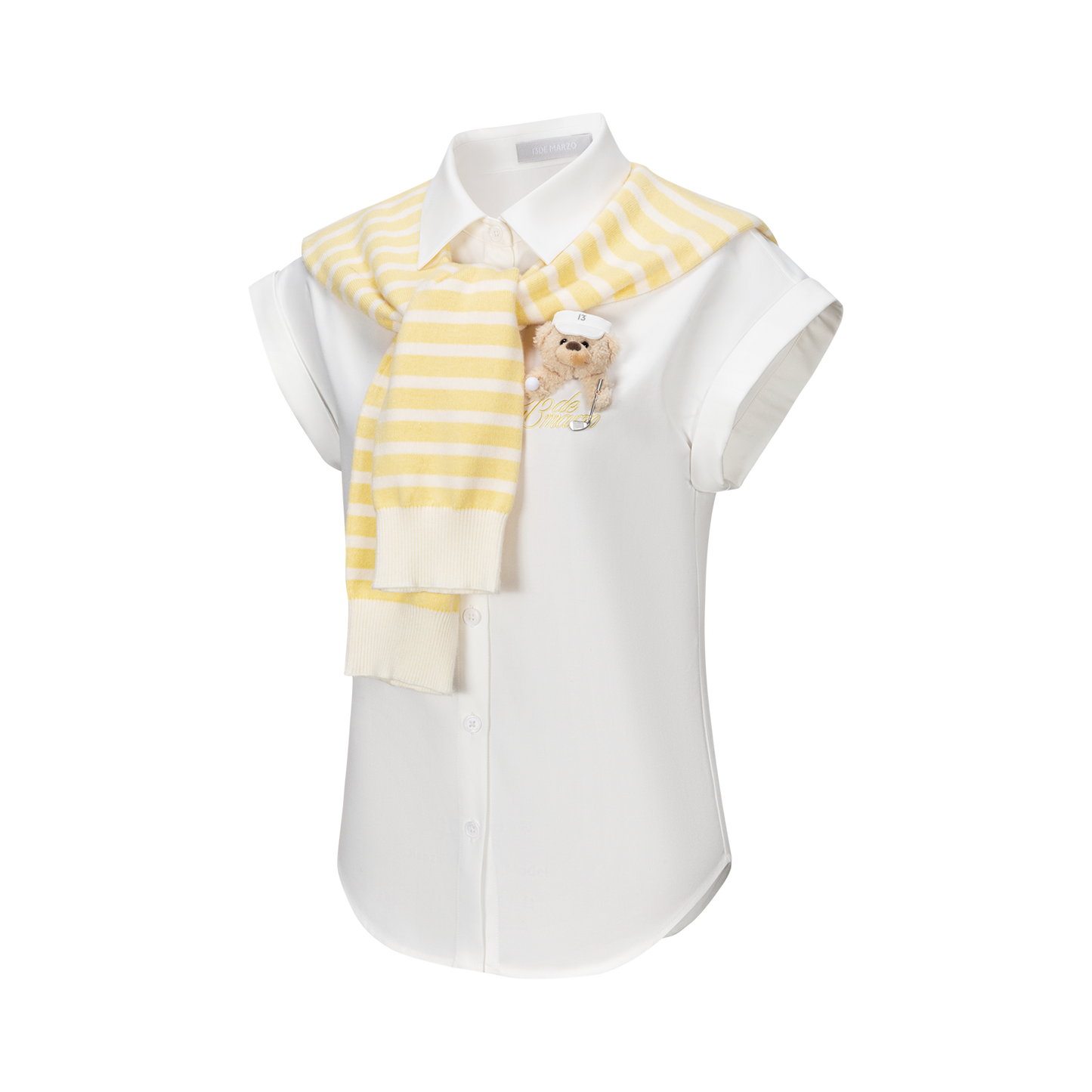 13DE MARZO Golf Shirt Two-Piece Set Yellow