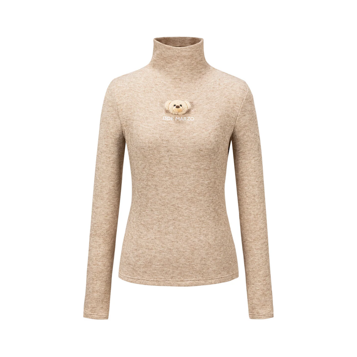13DE MARZO Knit Turtleneck Base Layer Khaki