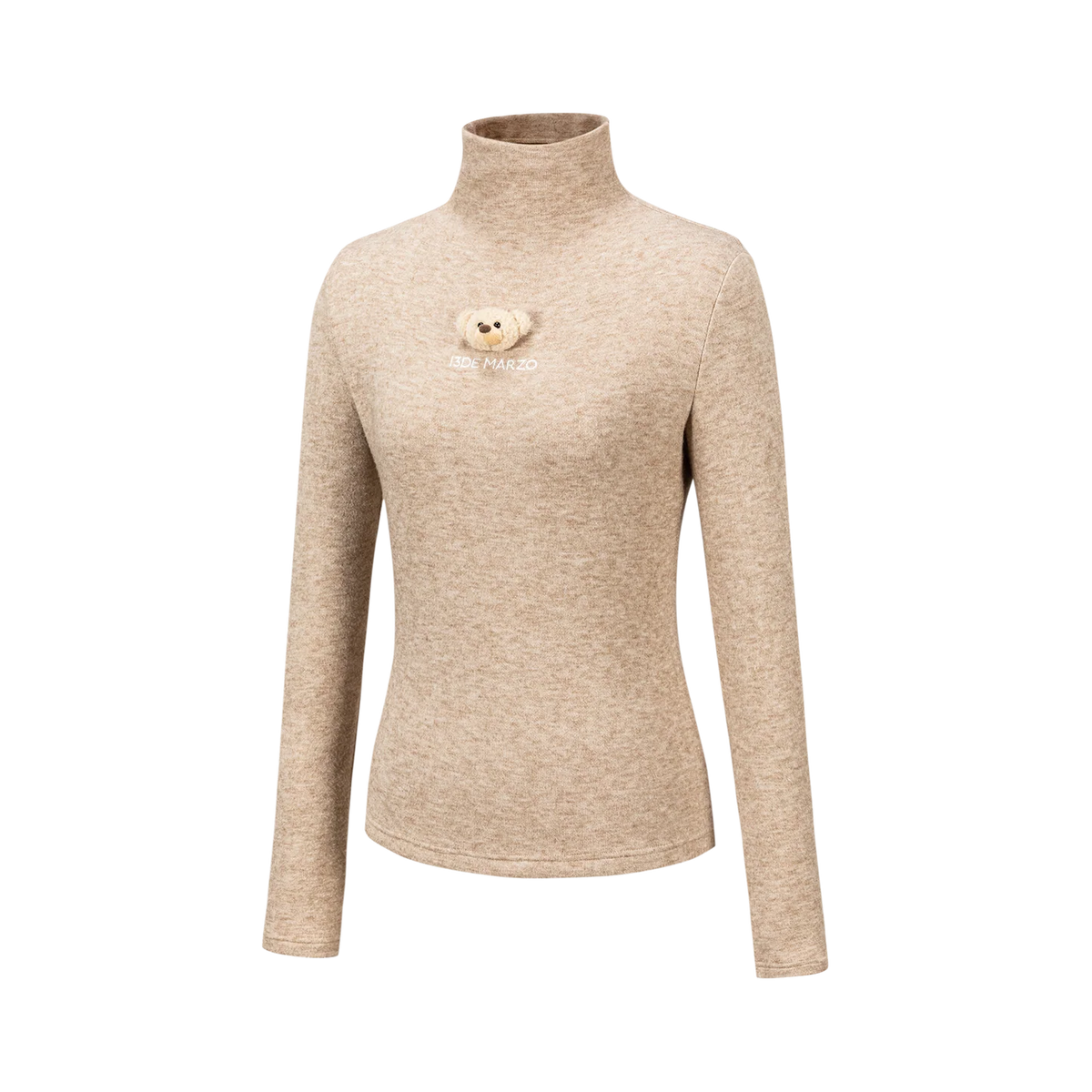 13DE MARZO Knit Turtleneck Base Layer Khaki