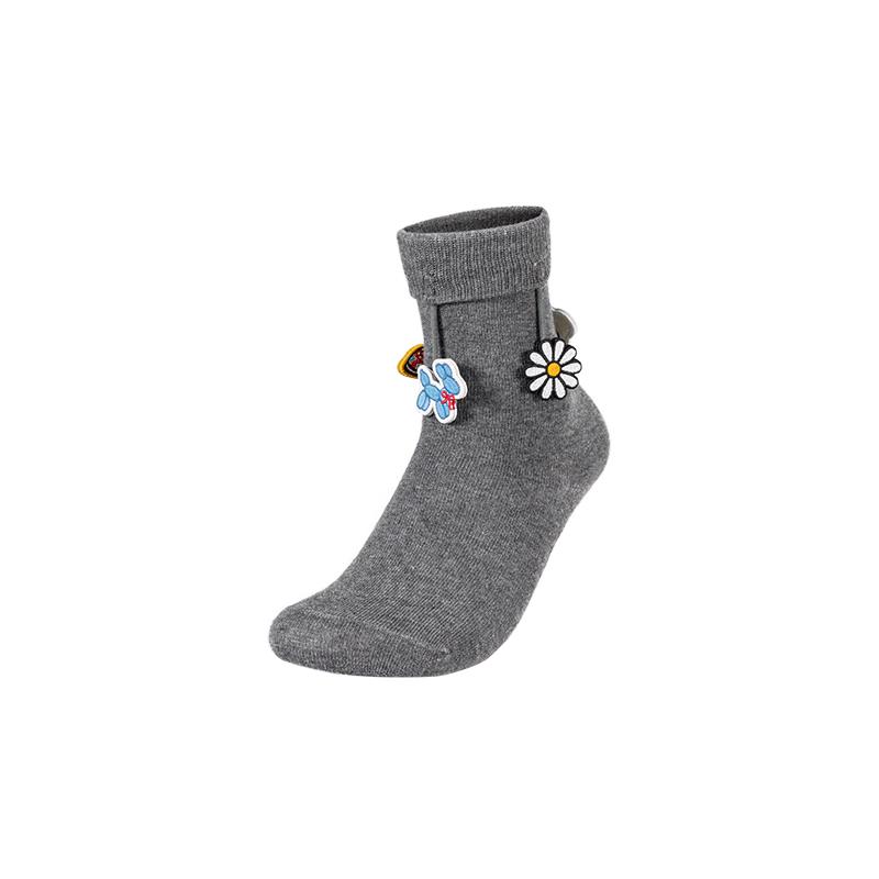 13DE MARZO Fringe Charm Mid-Calf Socks Grey
