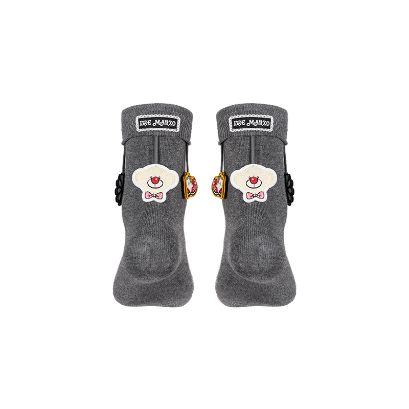 13DE MARZO Fringe Charm Mid-Calf Socks Grey