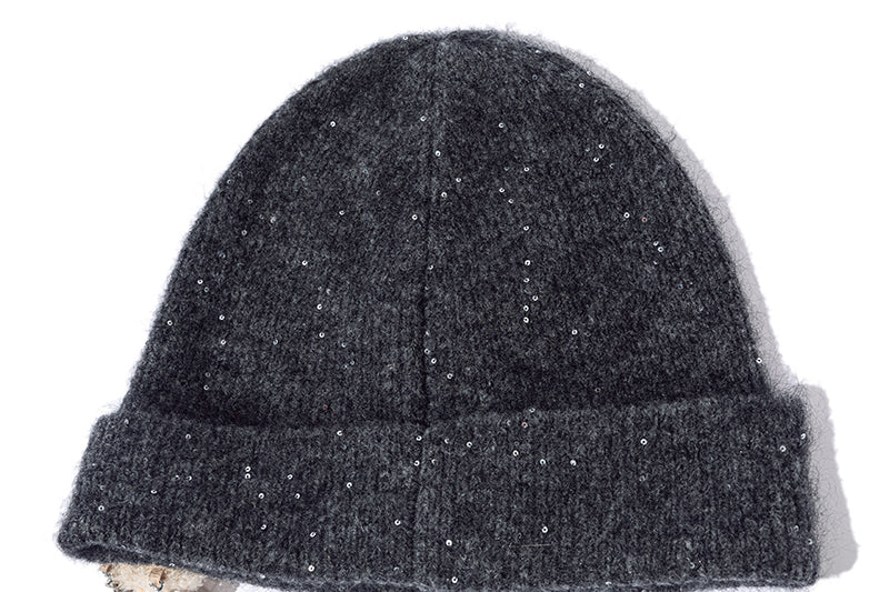 13DE MARZO Bear Sparkle Beanie Dark Grey